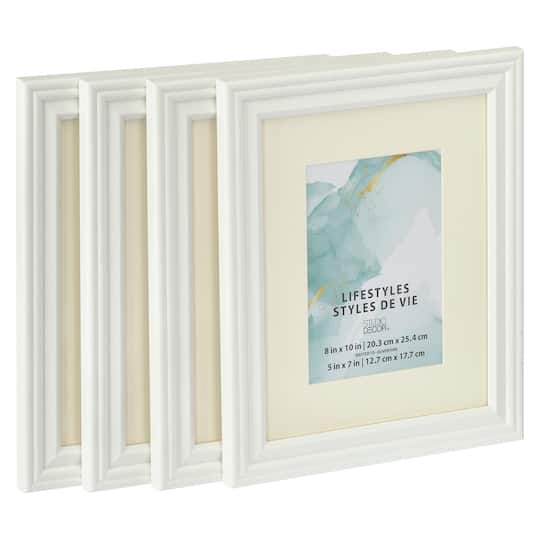 4 Packs: 4 ct. (16 total) White 5" x 7" Frame with Mat, Lifestyles by Studio Décor®
